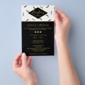 Veel Lashes Pattern Lash Salon White/Black/Gold Flyer (Hand)