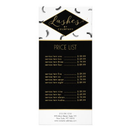 Veel Lashes Pattern Lash Salon White/Black/Gold Reclamekaart