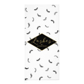 Veel Lashes Pattern Lash Salon White/Black/Gold Reclamekaart (Achterkant)