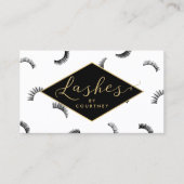 Veel Lashes Pattern Lash Salon White/Black/Gold Visitekaartje (Voorkant)