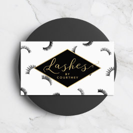 Veel Lashes Pattern Lash Salon White/Black/Gold Visitekaartje
