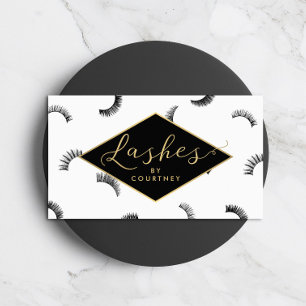 Veel Lashes Pattern Lash Salon White/Black/Gold Visitekaartje