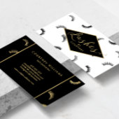 Veel Lashes Pattern Lash Salon White/Black/Gold Visitekaartje