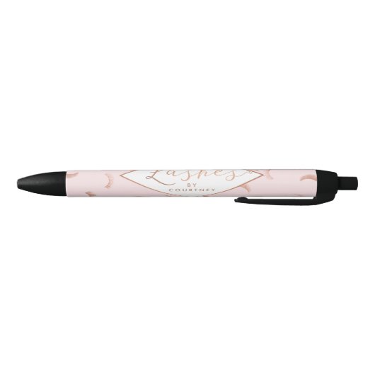 Veel Lashes Pattern Pink/Roos Gold Specialized Zwarte Inkt Pen (Bodem)