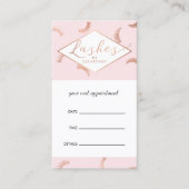 Veel Lashes Salon Pink/Roos Gold Afspraak Afsprakenkaartje (Voorkant)