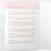 Veel Lashes Salon Roze/Roos Gouden Brochure Drieluik Kaart (Binnenzijde eerst)