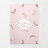 Veel Lashes Salon Roze/Roos Gouden Brochure Drieluik Kaart (Cover)