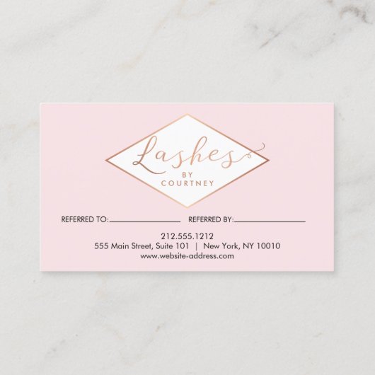 Veel Lashes Salon Roze/Roos Gouden Verwijzing (Achterkant)