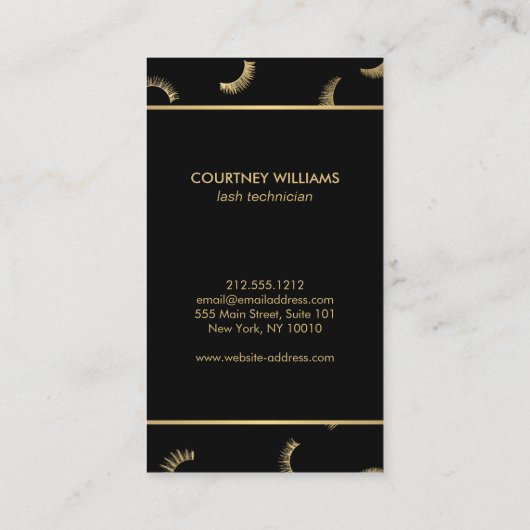 Veel Lashes Salon Wit/Zwart Afspraak Afsprakenkaartje (Achterkant)