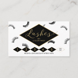 Veel Lashes Salon Wit/Zwart/Goud Loyaliteit Klantenkaartje