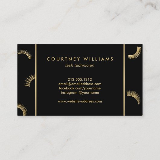 Veel Lashes Salon Wit/Zwart/Goud Loyaliteit Klantenkaartje (Achterkant)