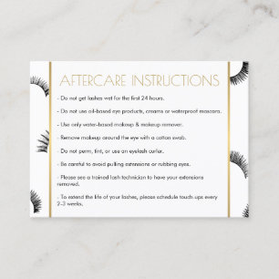 Veel Lashes Salon Wit/Zwart Nazorg Kaart Visitekaartje