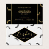 Veel Lashes Salon Wit/Zwart Nazorg Visitekaartje (Buitenkant ongevouwen)