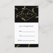 Veel Lashes Salon Zwart/Goud Afspraak Afsprakenkaartje (Voorkant)
