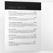 Veel Lashes Salon Zwart/Goud Brochure Drieluik Kaart (Binnenzijde eerst)