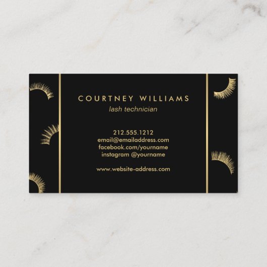 Veel Lashes Salon Zwart/Goud Loyalty Kaart (Achterkant)