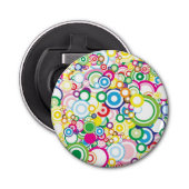 Veel levendige cirkels button flesopener (Voorkant)