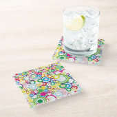 Veel levendige cirkels glazen onderzetter (Schuin)