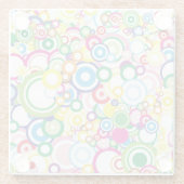 Veel levendige cirkels glazen onderzetter (Achterkant)