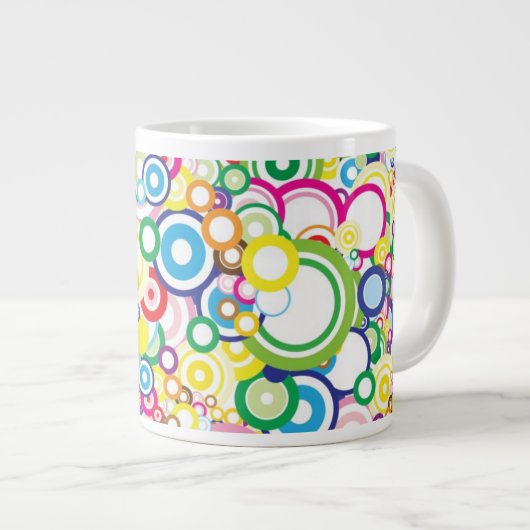 Veel levendige cirkels grote koffiekop (Voorkant rechts)