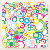 Veel levendige cirkels kartonnen onderzetters (Voorkant)