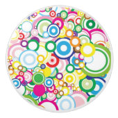 Veel levendige cirkels keramische knop (Voorkant)