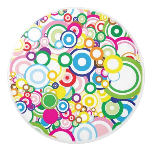 Veel levendige cirkels keramische knop (Voorkant)