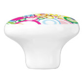 Veel levendige cirkels keramische knop (Zijkant)