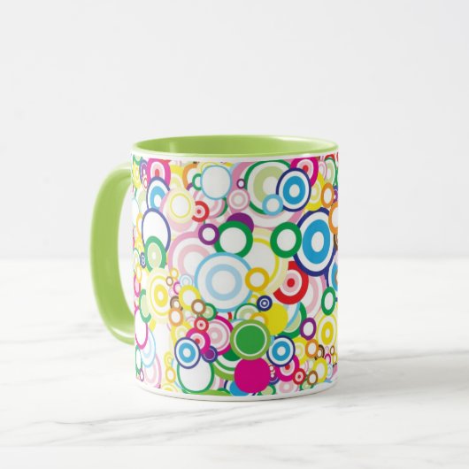 Veel levendige cirkels mok (Voorkant links)