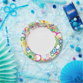 Veel levendige cirkels papieren bordje (Feest)