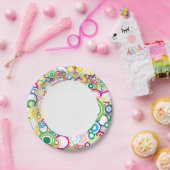 Veel levendige cirkels papieren bordje (Feest)