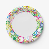 Veel levendige cirkels papieren bordje (Voorkant)