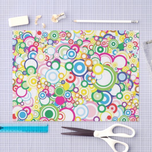 Veel levendige cirkels tissuepapier (Craft)