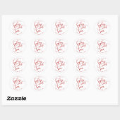 Veel lief sturen Rood schrift Ronde Sticker (Vel)