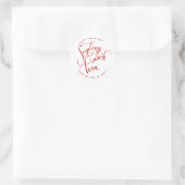 Veel lief sturen Rood schrift Ronde Sticker (Tas)