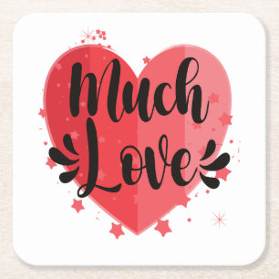 Veel liefde, Big Heart Square Kartonnen Onderzetters