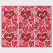 Veel liefde en harten Valentijn Cadeaupapier (Vlak)