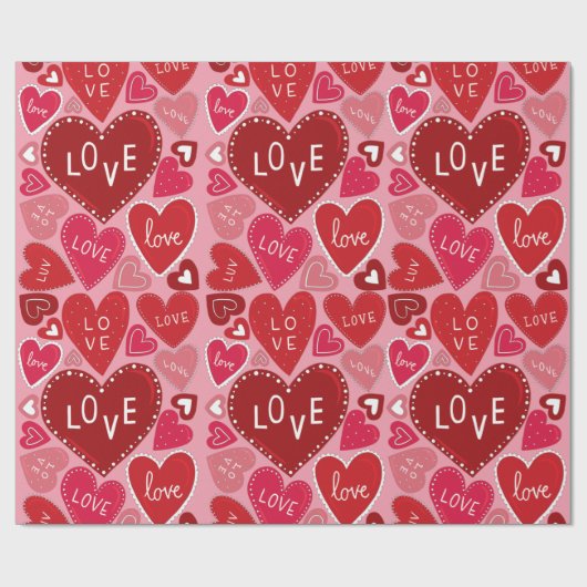 Veel liefde en harten Valentijn Cadeaupapier (Vlak)