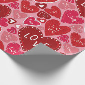Veel liefde en harten Valentijn Cadeaupapier (Hoek)