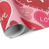 Veel liefde en harten Valentijn Cadeaupapier (Rol Hoek)