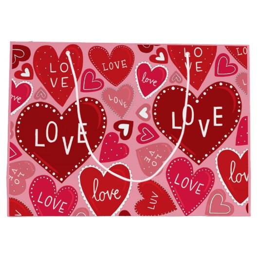 Veel liefde en harten Valentijn Groot Cadeauzakje (Achterkant)