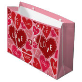 Veel liefde en harten Valentijn Groot Cadeauzakje (Voorkant Gekanteld)