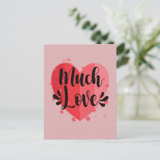 Veel liefde, groot hart briefkaart (Staand voorkant)