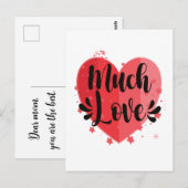 Veel liefde, groot hart briefkaart (Voorkant / Achterkant)
