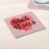 Veel liefde, groot hart kartonnen onderzetters (Schuin)
