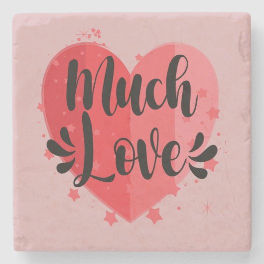 Veel liefde, groot hart stenen onderzetter (Voorkant)