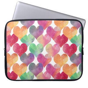 Veel liefde in harten Waterverf Laptop Sleeve