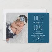 "Veel liefde" Moderne aankondiging foto van geboor (Voorkant)