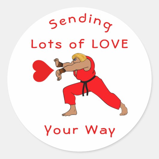 Veel liefde op je manier verzenden ronde sticker (Voorkant)