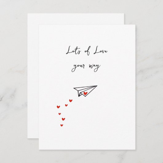 ‘Veel Liefde op jouw manier’ Paper Plane Kaart (Voorkant / Achterkant)